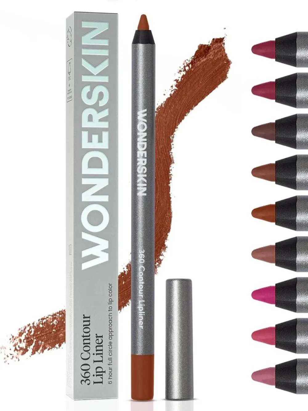 Longwear Waterproof Lip Liner Pencil - Smooth Gliding Nutmeg Contour for All-Day